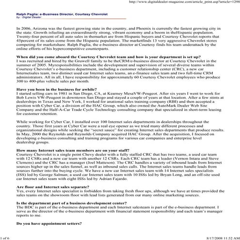 Digital Dealer  April2007  Ralph Paglia  Cover Story 2