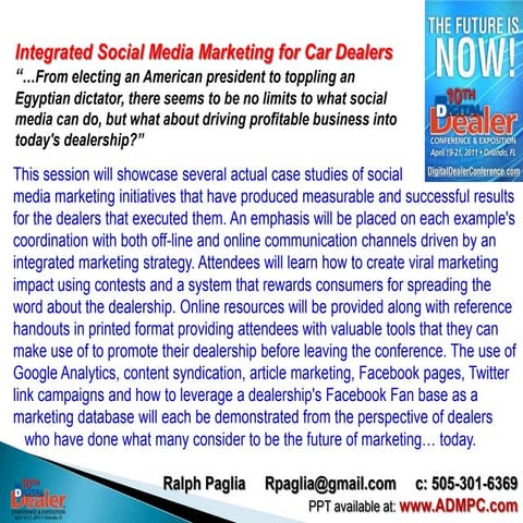 Digital Dealer 10; Integrated Social Media Marketing