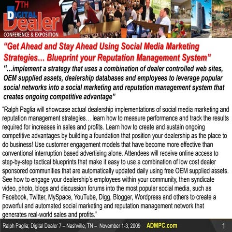 Digital Dealer Conference 7; Social Marketing and Reputation Management Prese...