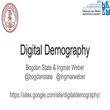 Digital Demography - WWW'17 Tutorial - Part II