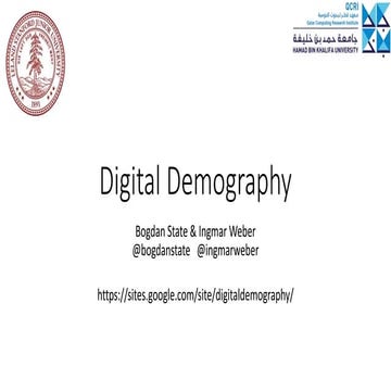 Digital Demography - WWW'17 Tutorial - Part I