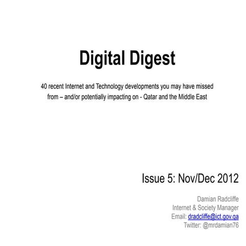 Middle East Digital Digest Nov/Dec 2012
