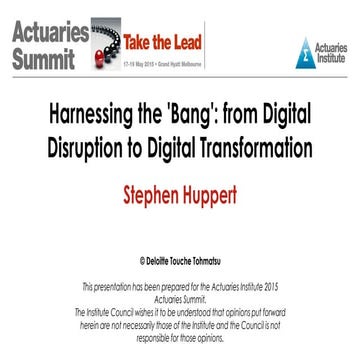 Harnessing the 'Bang': from Digital Disruption to Digital Transformation