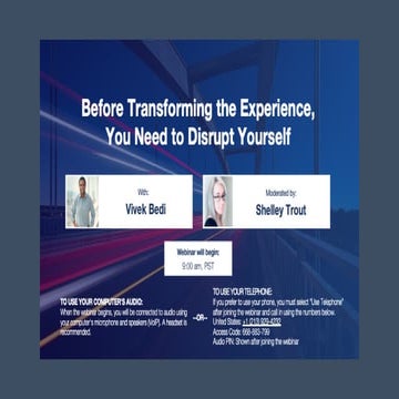 Digital Transformation Beyond the Buzz(words)! Before Transforming The Experience, You Need to Disrupt Yourself