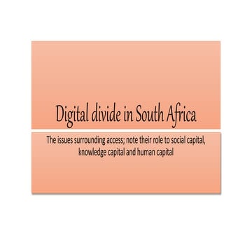 Digital divide in south africa