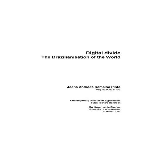 Digital divide: The brazilianisation of the world