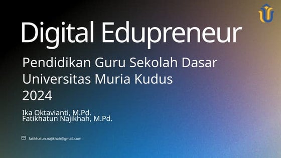 mata kuliah Digital Edupreneurship untuk prodi pendidikan guru sekolah dasar