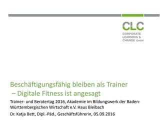 Digitale Fitness ist angesagt - Als Trainer/in beschäftigungsfähig bleiben