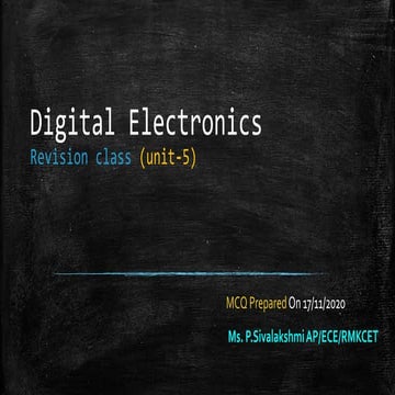 Digital electronics revision  unit 5 mcq