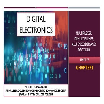 FYBSC IT Digital Electronics Unit IV Chapter I Multiplexer ...