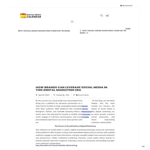 How Brands Can Leverage Social Media In This Digital Marketing Era | PDF