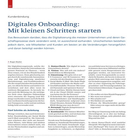 Digitalisierung bewältigen? Mit kleinen Schritten starten