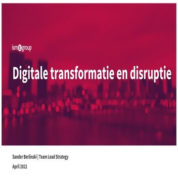 Digitale transformatie en disruptie