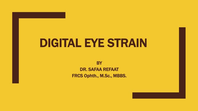 Digital eye strain