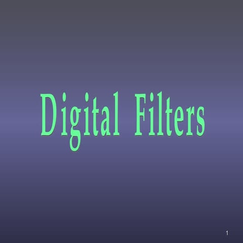 Digital filter structures Digital Signal Processing NIT DURGAPUR