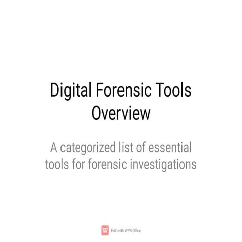 Digital Forensic Tools / Technologies For Beginners