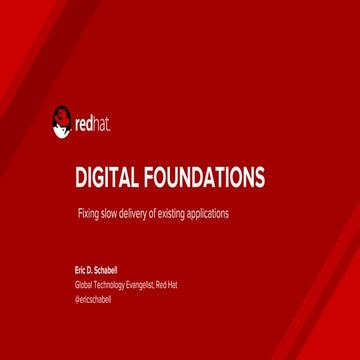 Digital foundations - Fixing slow delivery of existing applications