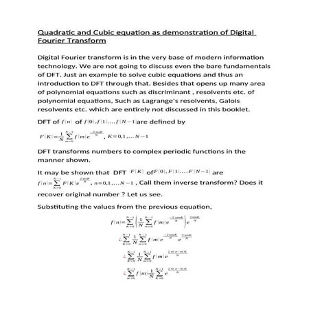 digital fourier transform and cubic equations.docx