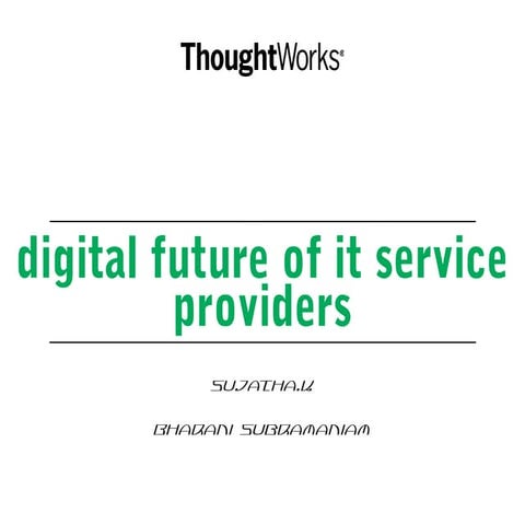 Digital Future of IT Service Providers - Converge Chennai 2015