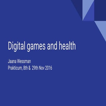 Digital games and health
