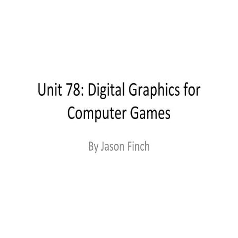 Digital graphics for computer games