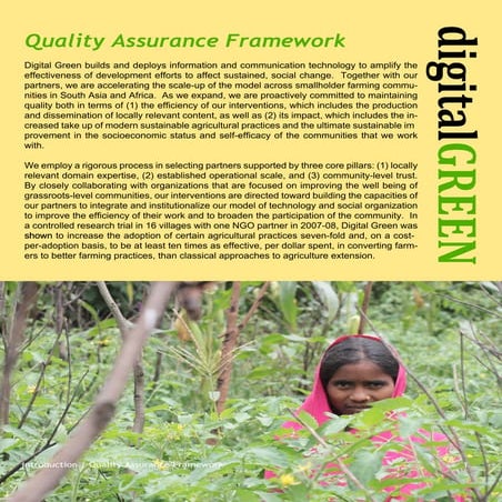 Digital green - Quality Assurance Framework (QFA)