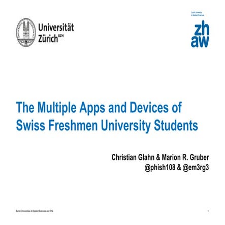 The Multiple Apps and Devices of Swiss Freshmen University Students