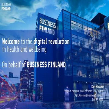 Digital health finland innovations from finland dec 2020 041220 kk