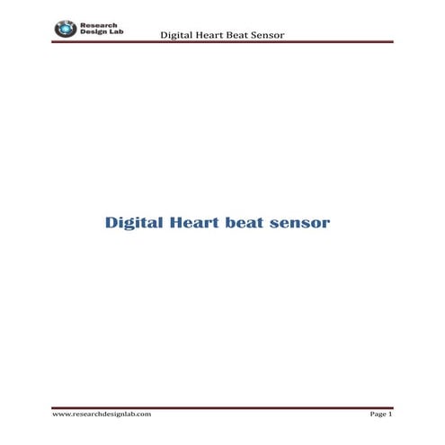 Digital Heart Beat Sensor