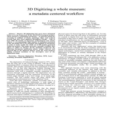 3D Digitizing a whole museum: a metadata centered workflow