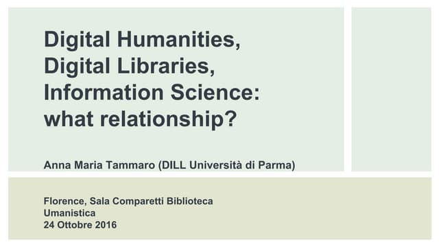 Digital humanities, digital libraries, information science  what relation? 4