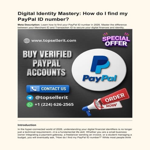 Digital Identity Mastery: Finding and Using Your PayPal ID Number ...