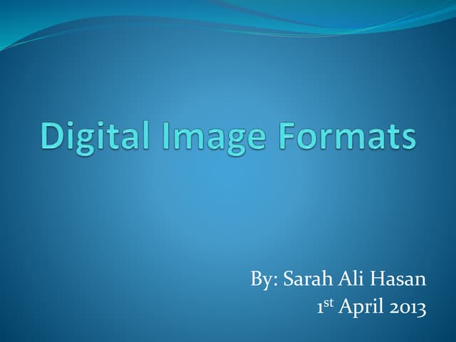 Digital image formats