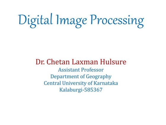 Satellite image processing | PPT