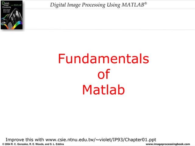 Digital image processing using matlab (fundamentals)