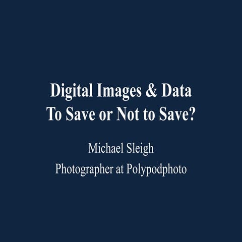Digital images and Data. To save or not to save?