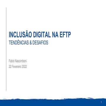 Inclusao Digital na Formacao Tecnica Profesional