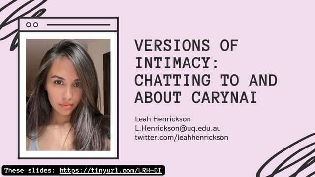 Versions of Intimacy: Talking To and About CarynAI