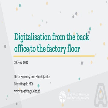 Digitalisation from the back office to the factory floor