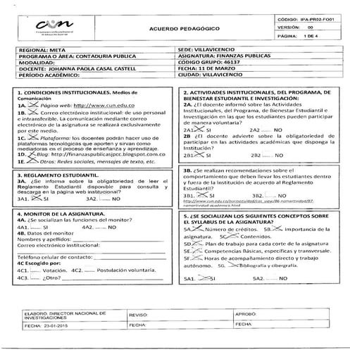 ACUERDO PEDAGOGICO FINANZAS PUBLICAS