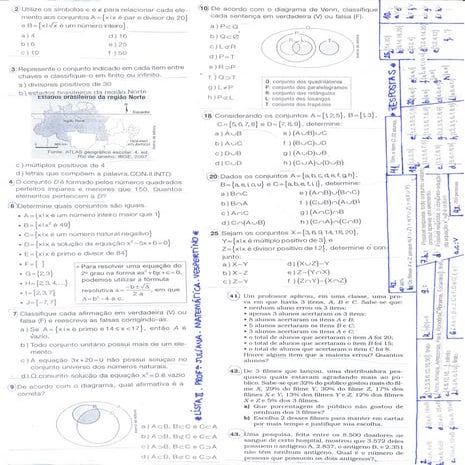 1º Bimestre - Lista de exercícios 1 | PDF