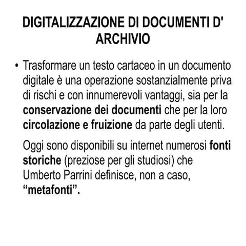 Digitalizzazione di documenti