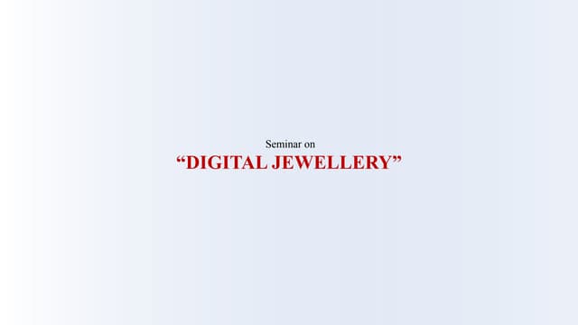 Digital jewellery