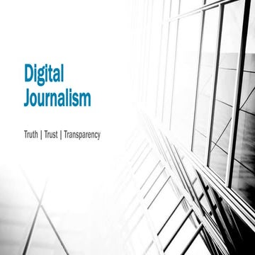 Digital Journalism - Principles and Practices
