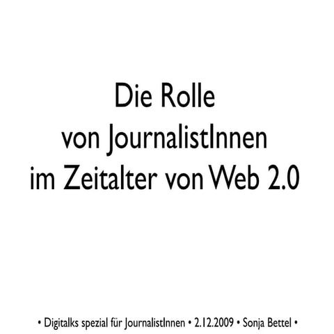 Digitalks für JournalistInnen von Sonja Bettel