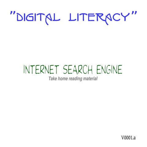 Digital Literacy, part I (search engine)