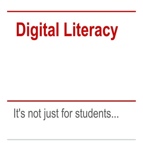 Digital literacy - Future Learning & Digital Student conference