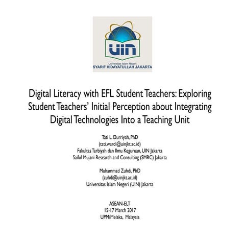 Digital Literacy with EFL Student Teachers: Exploring Student Teachers’ Initi...