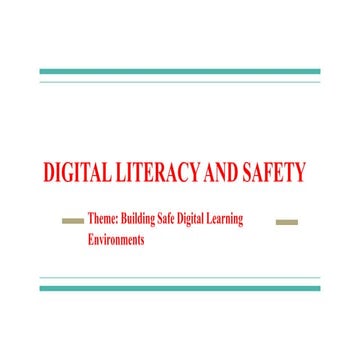 DIGITAL LITERACY AND SAFETY FOR PEOPLE . | PPTX