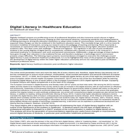 Digital Literacy in Healthcare Education by Dr.Mahboob khan Phd 